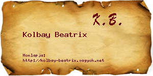 Kolbay Beatrix névjegykártya